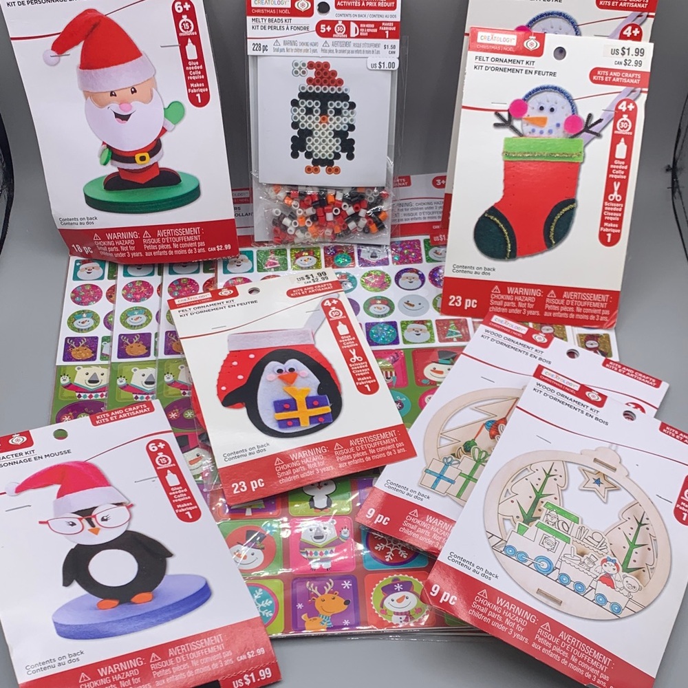 Mixed Lot Creatology Christmas Craft Kits and Stickers NWT